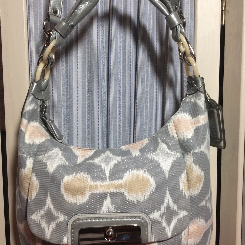 #1082 Coach Signature Kristin Op Art Purse EUC